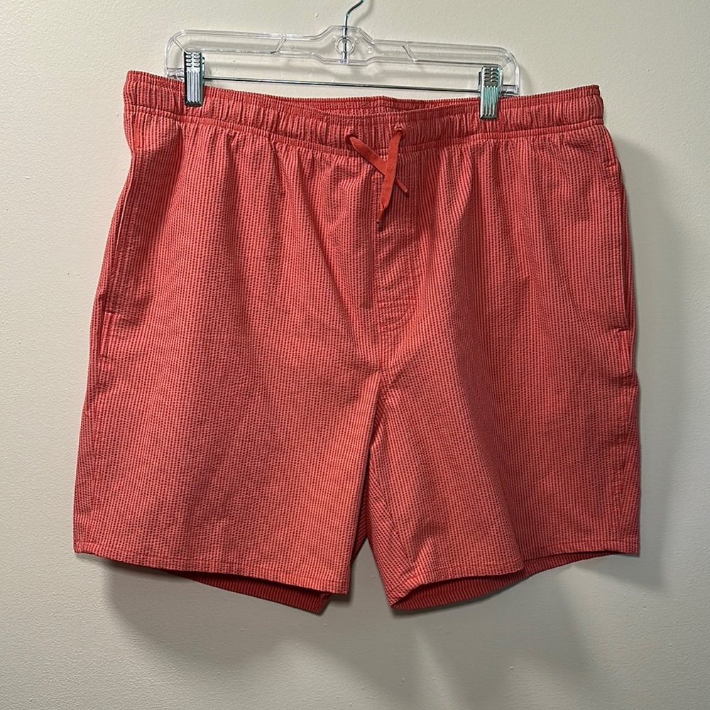 Old Navy Men’s Red Striped Swim Trunks Size L